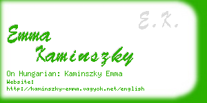 emma kaminszky business card